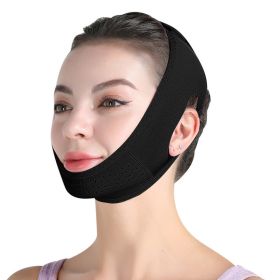 V Line Face Shaper Elastic Face Slimming Bandage Chin Cheek Lift Up Belt Women Face Skin Care Beauty Tools Facial Massage Strap - Black