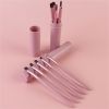 Makeup Brushes 3 Set 5Pcs Soft Bristles Cosmetic Brush Portable Eye Brushes for Women & Girls - pink