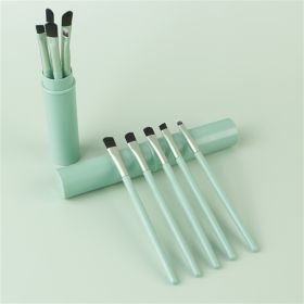 Makeup Brushes 3 Set 5Pcs Soft Bristles Cosmetic Brush Portable Eye Brushes for Women & Girls - green