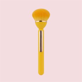 Soft Fluffy Loose Powder Brush Imitation Wool Fiber Large Foundation Blush Brush Professional Blush Contour Makeup Brushes - Yellow