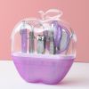 Creative Apple-Shaped Nail Tool 8 Pieces Manicure and Eyebrow Clipper Sets - VIOLET