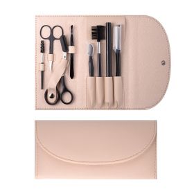 Stainless Steel Eyebrow Set Beauty Makeup Tool Set of Nine - KHAKKI2