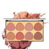 8 Colors Face Blush Palette Light Luxury Blush Palette Matte Blush Powder Bright Shimmer Face Blush Contour and Highlight Blush Palette - A