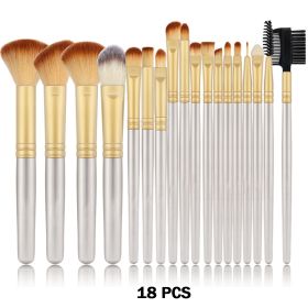 24Pcs Makeup Brushes Set Cosmetics Foundation Blush Kit Powder Eyeshadow Tool Kabuki Blending Make Up Pinceles De Maquillaje - Champagne-18PCS