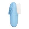 Double head face wash brush Japan silicone face wash brush manual face wash pore black head brush makeup brush beauty tool - Blue