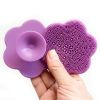 Facial Cleansing Brush Silicone Brush for Face Exfoliating Facial Cleanser Massage Brush Face Wash Foam Scrub Women Beauty Tool - Blue