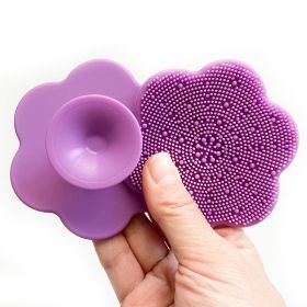 Facial Cleansing Brush Silicone Brush for Face Exfoliating Facial Cleanser Massage Brush Face Wash Foam Scrub Women Beauty Tool - Purple