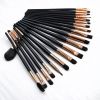 20 black eye makeup brush set; with foundation nose shadow lip concealer eye shadow eyeliner and mascara brush - default