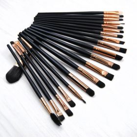 20 black eye makeup brush set; with foundation nose shadow lip concealer eye shadow eyeliner and mascara brush - default