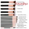 14Pcs Makeup Brushes Cosmetic Contour Foundation Eyebrow Black Gold Useful Tool - default