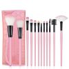 12pcs Pro Makeup Brushes Face Powder Eyebrows Eyeliners Lip Pencil Brush Bag - default