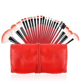 22 Piece Makeup Brush Set; Professional Foundation Eyeshadow Brush Red with Storage Bag for Girls - default