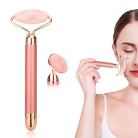 Vibra Beauty Vibrating Gemstone Roller And Magical Skin Care Massager - PINK CRYSTAL