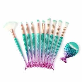 New Makeup Brush Set Eyebrow Shadow Lip Pencil Blush Cosmetic Brushes Blending Colorful Amazing Set - Green