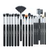 24 Sets Of Makeup Brushes Soft Hair Makeup Tools Wooden Handle Nylon Hair PU Bag Makeup Brush Set - J2425YC-B