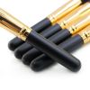 (Black and gold) 10 eye shadow powder eyebrow pencil eyeliner blush foundation concealer makeup brush set - default