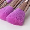 Maange 15Pcs Professional Eyes Makeup Brushes Set Wood Handle Eyeshadow Eyebrow Eyeliner Blending Powder Smudge Brush - Fluorescent purple