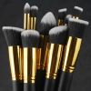 Professional Makeup Brushes Set Eyeshadow Eyeliner Powder Foundation Eyeshaow Powder Kit Set Beauty - Black - 10 Pcs