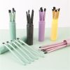 Makeup Brushes 3 Set 5Pcs Soft Bristles Cosmetic Brush Portable Eye Brushes for Women & Girls - purple