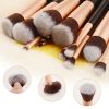 14Pcs Makeup Brushes Cosmetic Contour Foundation Eyebrow Black Gold Useful Tool - default