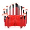 22 Piece Makeup Brush Set; Professional Foundation Eyeshadow Brush Red with Storage Bag for Girls - default