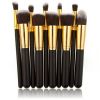 Professional Makeup Brushes Set Eyeshadow Eyeliner Powder Foundation Eyeshaow Powder Kit Set Beauty - Black - 10 Pcs