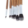 11 Pcs Bamboo Handle Makeup Brushes Beauty Tools Set - A