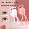 Eyelash Curler Portable Electric Heated Comb Eye Lash Perm Long Lasting Eyelashes Curls Thermal Eyelash Curler Makeup Tools - White