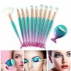 New Makeup Brush Set Eyebrow Shadow Lip Pencil Blush Cosmetic Brushes Blending Colorful Amazing Set - Green