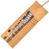 24 Sets Of Makeup Brushes Soft Hair Makeup Tools Wooden Handle Nylon Hair PU Bag Makeup Brush Set - J2404YC-B