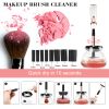 Woman Electric Makeup Brush Cleaner Dryer Set Machine Silicone Makeup Brushes Washing Cleanser Cleaning Tool - White