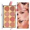 8 Colors Face Blush Palette Light Luxury Blush Palette Matte Blush Powder Bright Shimmer Face Blush Contour and Highlight Blush Palette - A