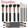 14Pcs Makeup Brushes Cosmetic Contour Foundation Eyebrow Black Gold Useful Tool - default