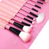 12pcs Pro Makeup Brushes Face Powder Eyebrows Eyeliners Lip Pencil Brush Bag - default