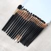 20 black eye makeup brush set; with foundation nose shadow lip concealer eye shadow eyeliner and mascara brush - default