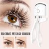 Portable Heated Eyelash Curler Electric Temperature Control Mini Eyelash Curler Electric Charging Makeup Tool - white - 230mA