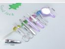 Creative Apple-Shaped Nail Tool 8 Pieces Manicure and Eyebrow Clipper Sets - BLUE