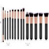 14Pcs Makeup Brushes Cosmetic Contour Foundation Eyebrow Black Gold Useful Tool - default