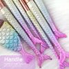 11Pcs Mermaid Makeup Brushes Eyebrow Shadow Face Slender Tool Pink Set Useful US - as pic