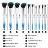 10pcs professional makeup brush with crystal handle foundation brush hot sale  US - as pic