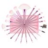 22 Piece Makeup Brush Set; Professional Pink Foundation Eyeshadow Brushes with Storage Bag For Girls - default