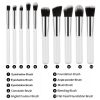 Professional Makeup Brushes Set Eyeshadow Eyeliner Powder Foundation Eyeshaow Powder Kit Set Beauty - White - 10 Pcs