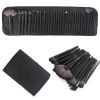 32 professional makeup brush set; facial eye shadow eyeliner foundation blush lip powder liquid cream blending brush (black) - default