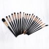 20 black eye makeup brush set; with foundation nose shadow lip concealer eye shadow eyeliner and mascara brush - default