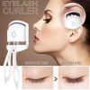 Portable Heated Eyelash Curler Electric Temperature Control Mini Eyelash Curler Electric Charging Makeup Tool - white - 230mA