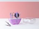 Creative Apple-Shaped Nail Tool 8 Pieces Manicure and Eyebrow Clipper Sets - VIOLET