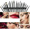 Professional Makeup Brushes Set Eyeshadow Eyeliner Powder Foundation Eyeshaow Powder Kit Set Beauty - Black - 20 Pcs