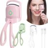 Portable Heated Eyelash Curler Electric Temperature Control Mini Eyelash Curler Electric Charging Makeup Tool - pink - 230mA