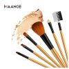 6 PCs/Set Makeup Brushes Tool Set Cosmetic Powder Eye Shadow Foundation Blush Blending Beauty Make Up Brush Maquiagem - Golden